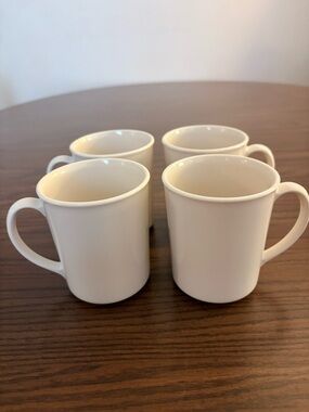 Corning USA Classic White Ceramic Coffee Mugs - Set of 4